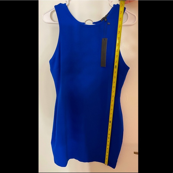 SYMPHONY BRAND NEW Blue fitted dress size LARGE - Picture 4 of 7